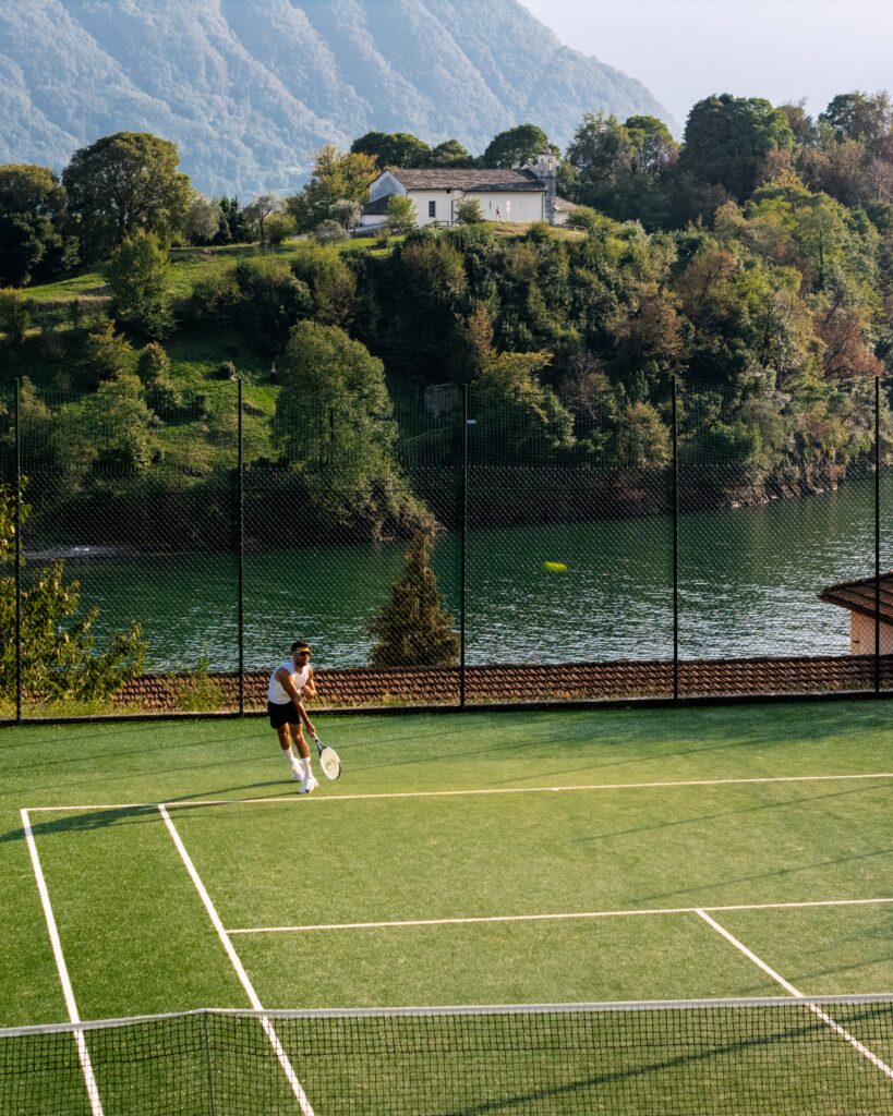 Tennis court overlooking Lake Como