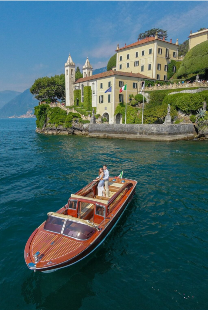 Private boat excursion across Lake Como with panoramic mountain views, Bellagio